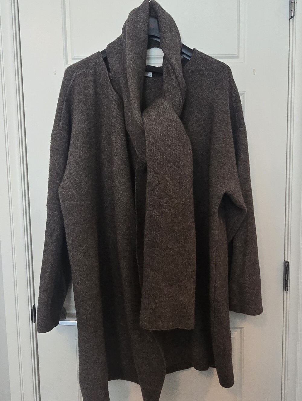 OAK + FORT Brown Knit Scarf Dress